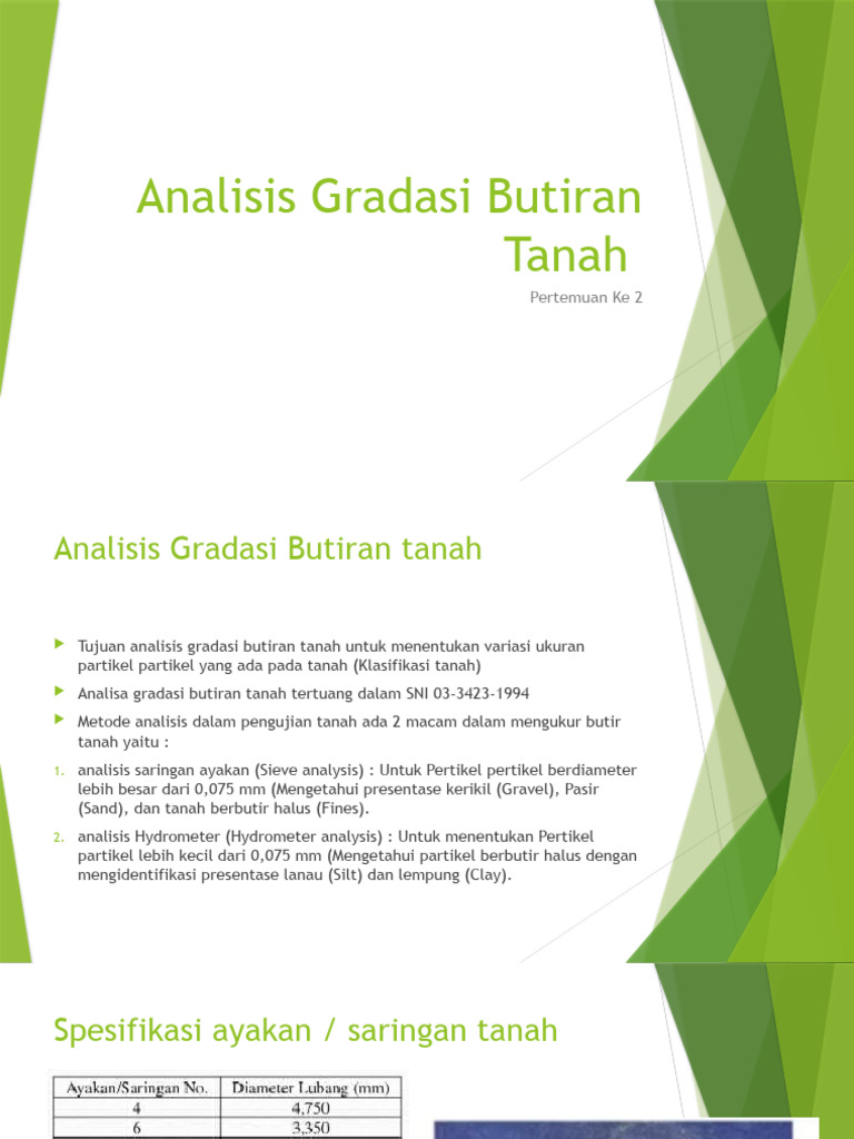 Pengujian Gradasi Butiran-Analisa Saringan | PDF | Sains & Matematika