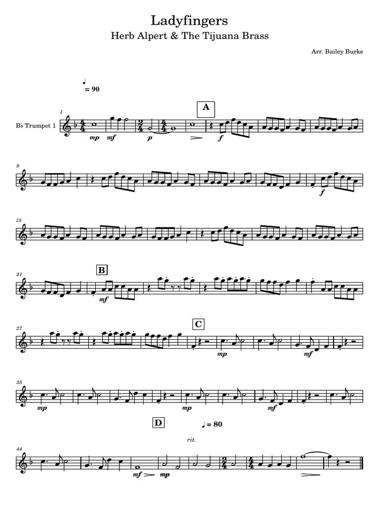 Ladyfingers by Herb Alpert & The Tijuana Brass PDF