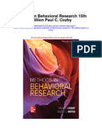 Methods in Behavioral Research 15Th Edition Paul C Cozby Full Chapter