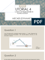 TUTORIAL 4 (Kinematics of RBs in Plane Motion)