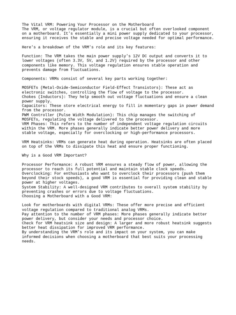 Vrm In Motherboards Pdf Mosfet Power Supply