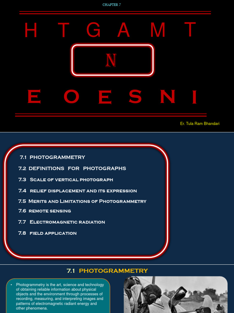 Photogrammetry and Remote Sensing Overview | PDF | Remote Sensing ...