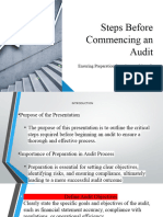 Steps Before Commencing An Audit