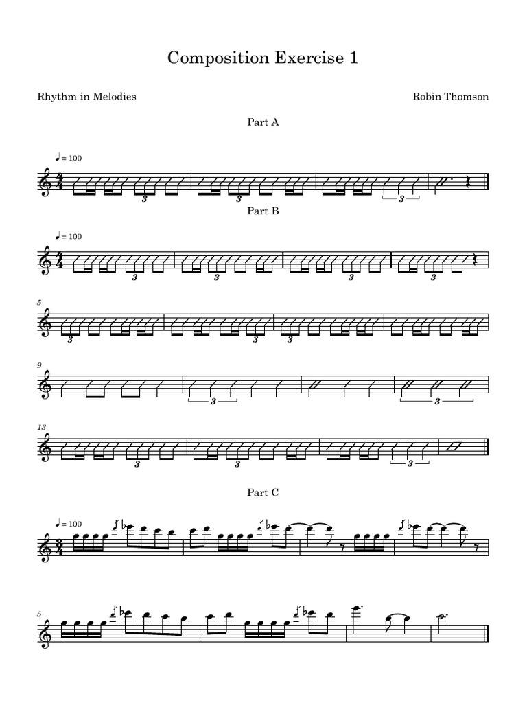 Rhythm in Melodies Exercise Guide | PDF