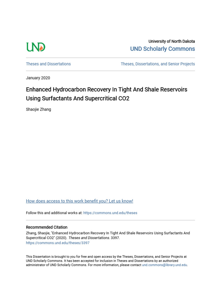 Enhanced Hydrocarbon Recovery in Tight and Shale Reservoirs Using k ...
