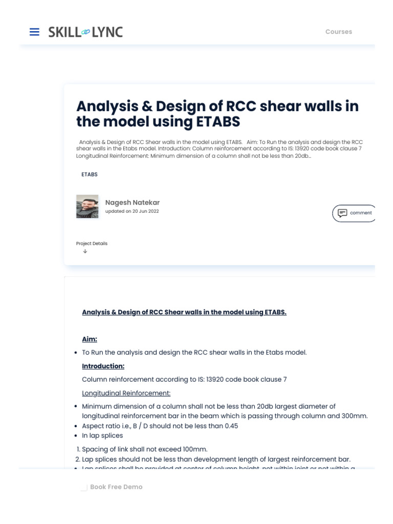 Analysis & Design of RCC Shear Walls in the Model Using ETABS | PDF ...