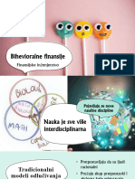 Bihevioralne Finansije Predstavljanje Predmeta