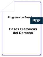 Programa de Enseñanaza Bases Históricas Del Derecho