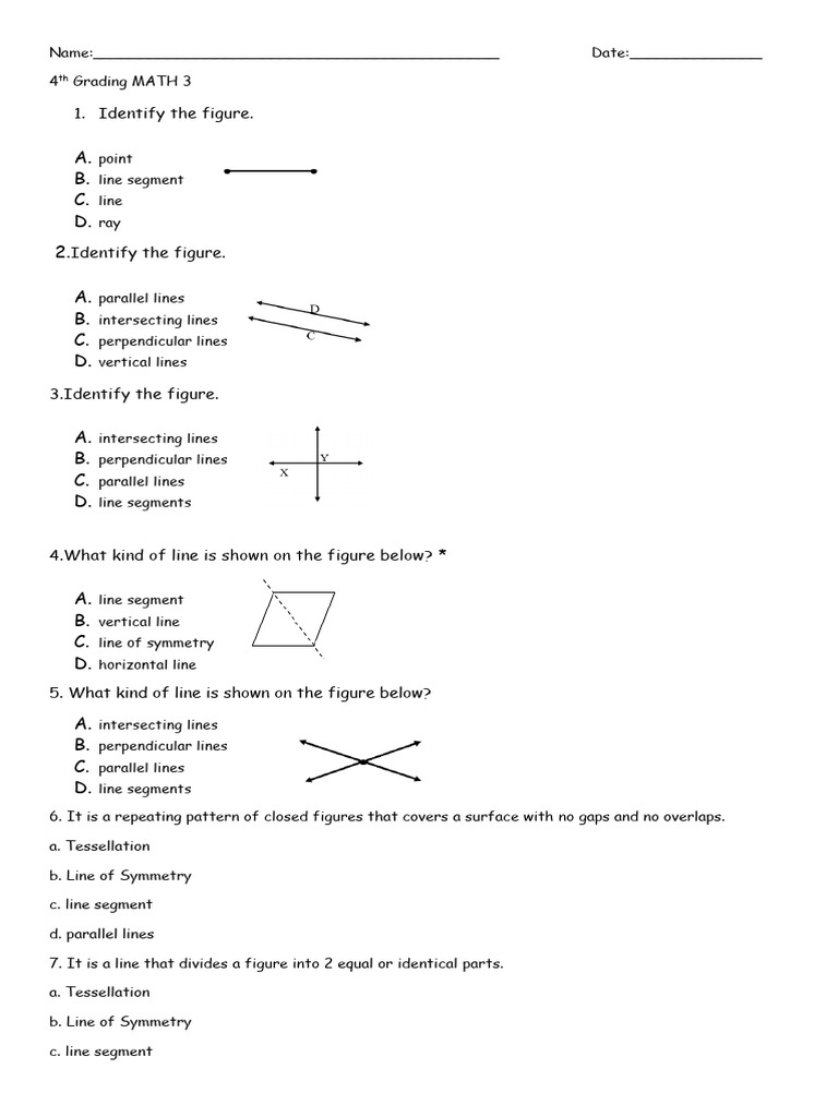 Grade 3 Math 4th Quarter Reviewer | PDF | Line (Geometry) | Area