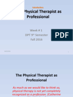 Chapter 1 Introduction The Physical Therapist As Professional