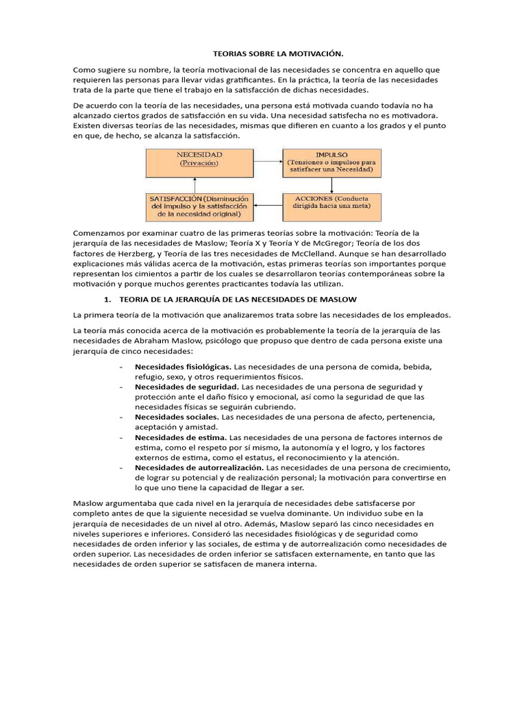 Teorías Clave de la Motivación Laboral | PDF | Liderazgo | Motivacional
