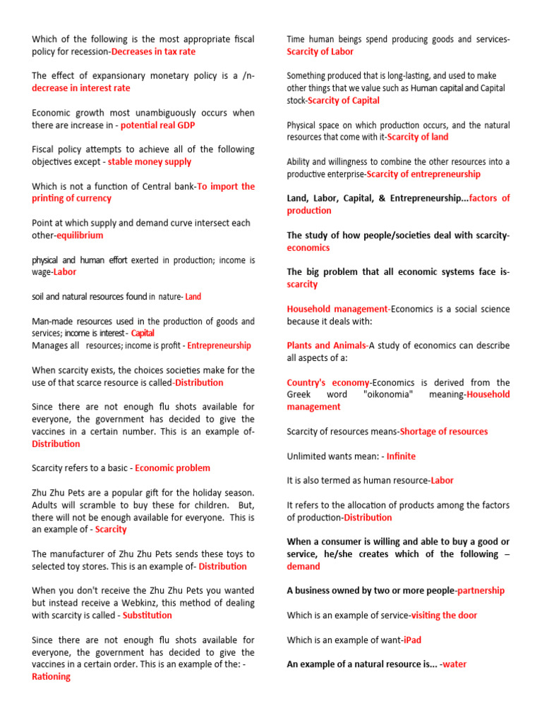 Key Economic Concepts and Principles | PDF | Demand | Economics