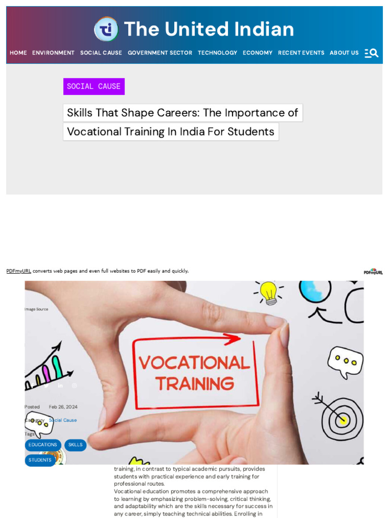Vocational Training's Impact in India | PDF | Vocational Education ...