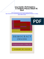 Download Democracy Inside Participatory Innovation In Unlikely Places Albert W Dzur full chapter