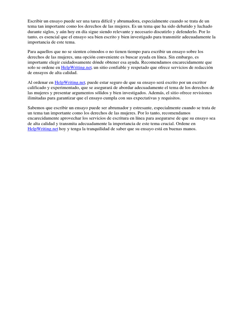 Ensayo Sobre Los Derechos de Las Mujeres PDF