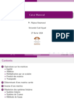 Matrices et systemes linéaires