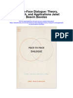 Face To Face Dialogue Theory Research and Applications Janet Beavin Bavelas Full Chapter