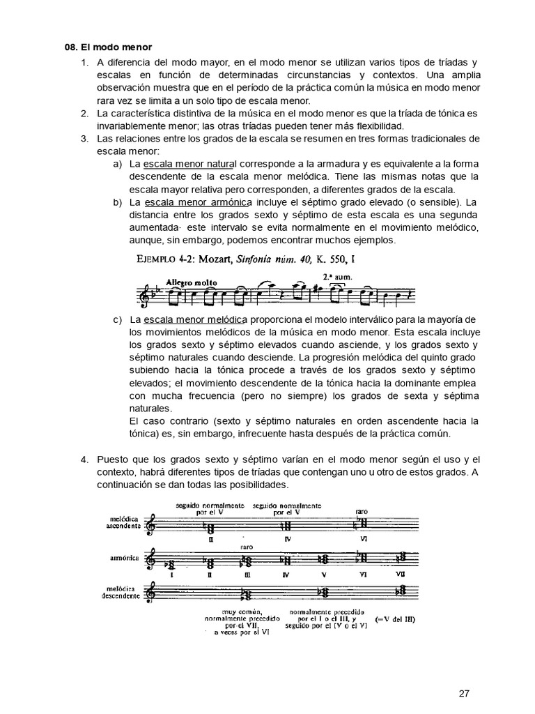 Tipos de Escalas Menores en Música | PDF | Escala (música) | Escala menor
