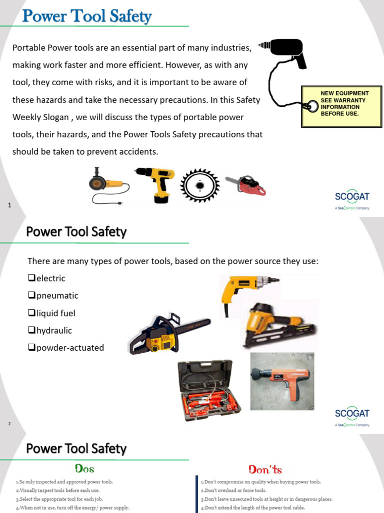 Weekly Safety Slogan Week 43 Power Tool Safety PDF Personal