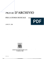 Note Darchivio Per La Storia Musicale Anno IV 1986