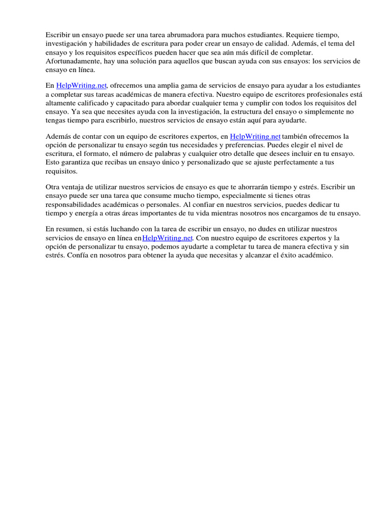 Essay Helpers La Soluci N Para Tus Ensayos Pdf Online Copyright