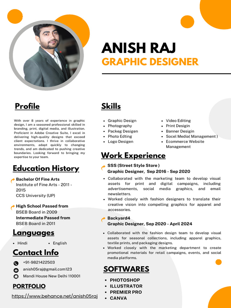 Anish Raj Graphic Designer Resume 3 | PDF | Graphic Design | Design