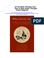 What Cant Be Said Paradox and Contradiction in East Asian Thought Yasuo Deguchi All Chapter