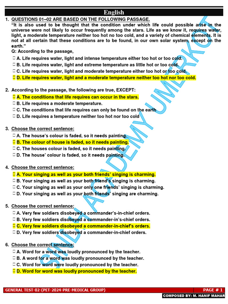 GT 02 PET 2024 Online & Physical | PDF | Muscle Contraction | Skeletal ...
