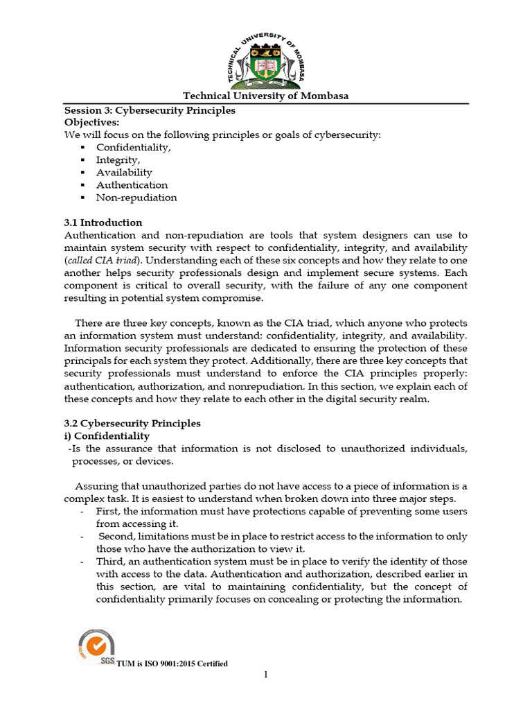 Session 3 Cybersecurity Principles Odel | PDF | Information Security ...