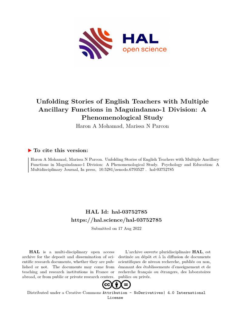 Unfolding Stories of English Teachers With Multiple Ancillary Functions ...