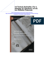 Download Derrida And Textual Animality For A Zoogrammatology Of Literature 1St Ed Edition Rodolfo Piskorski full chapter