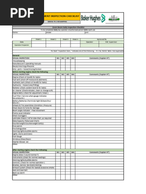 Zoom Boom Daily Inspection Checklist - SBIKHA