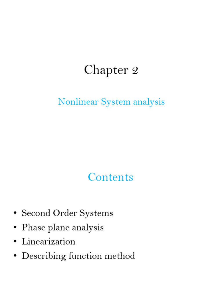 Nonlinear System Analysis Techniques | PDF | Nonlinear System | Mathematics