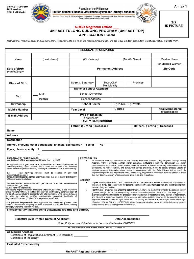 Annex 1 TDP Application Form New PDF Government Justice