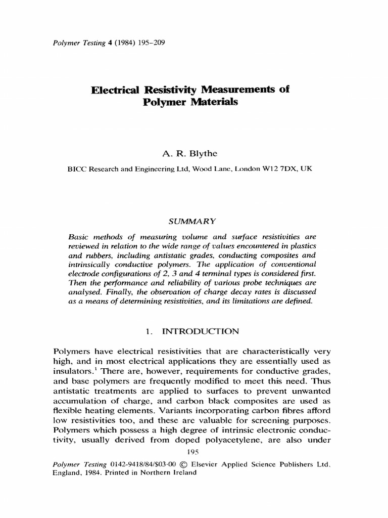 1 s2.0 0142941884900126 Main | PDF | Electrical Resistivity And ...