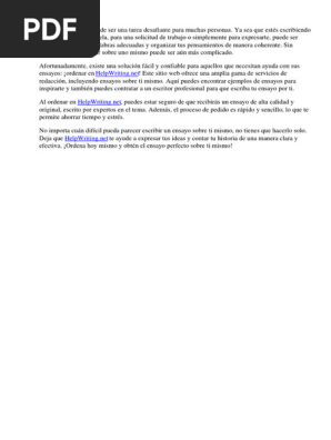 Ejemplos de Ensayos Sobre Ti Mismo