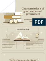 Charactaristics of A Good and Moral Government