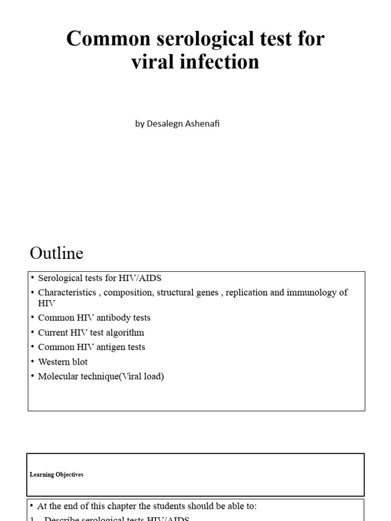 HIV Serological Testing Overview | PDF | Elisa | Diagnosis Of Hiv/Aids