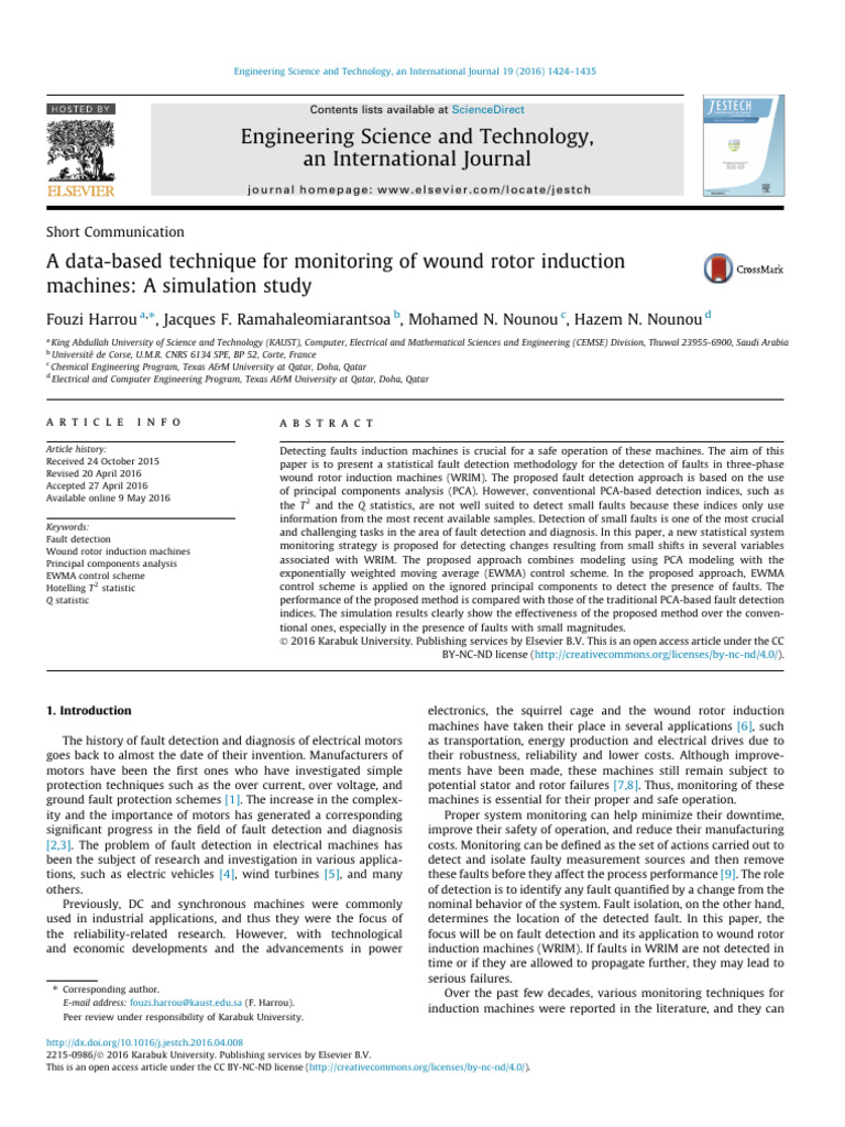 A Data-Based Technique For Monitoring of Wound Rotor Induction Machines ...