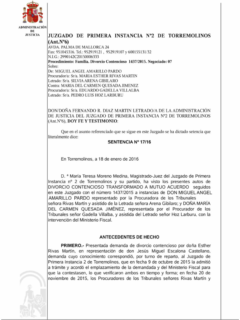 Sentencia Divorcio-1 | PDF