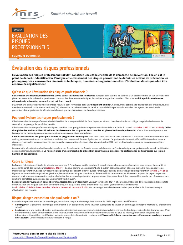 Évaluation des Risques Professionnels | PDF | Risque | Évaluation des ...