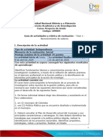 Guía de actividades y rúbrica de evaluación - Fase 1 - Reconocimiento de saberes