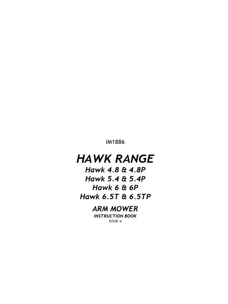 Hawk 5.4 Arm Mower Manual | PDF | Tractor | Axle