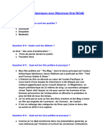 Questions Classiques avec Réponses Oral ISCAE 