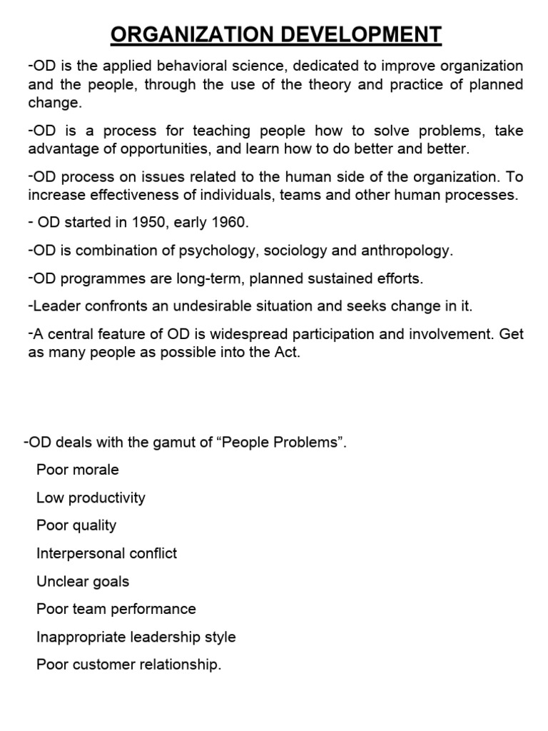 Notes On OD | PDF | Power (Social And Political) | Organization Development