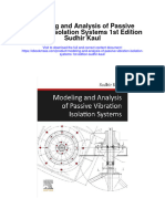 Modeling and Analysis of Passive Vibration Isolation Systems 1St Edition Sudhir Kaul Full Chapter