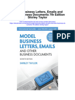 Model Business Letters Emails and Other Business Documents 7Th Edition Shirley Taylor Full Chapter