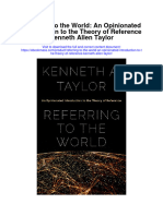Referring To The World An Opinionated Introduction To The Theory of Reference Kenneth Allen Taylor All Chapter