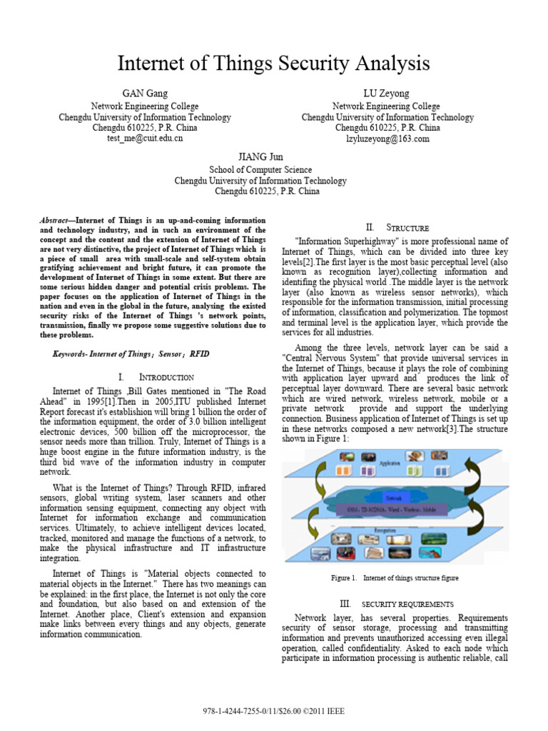 IoT Security Risks and Solutions Analysis | PDF | Computer Network ...