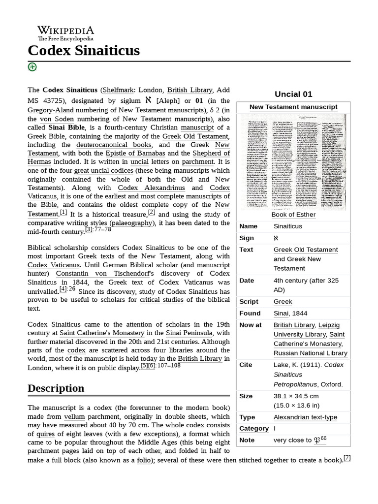 Codex Sinaiticus | PDF | Christian Texts | Religious Texts